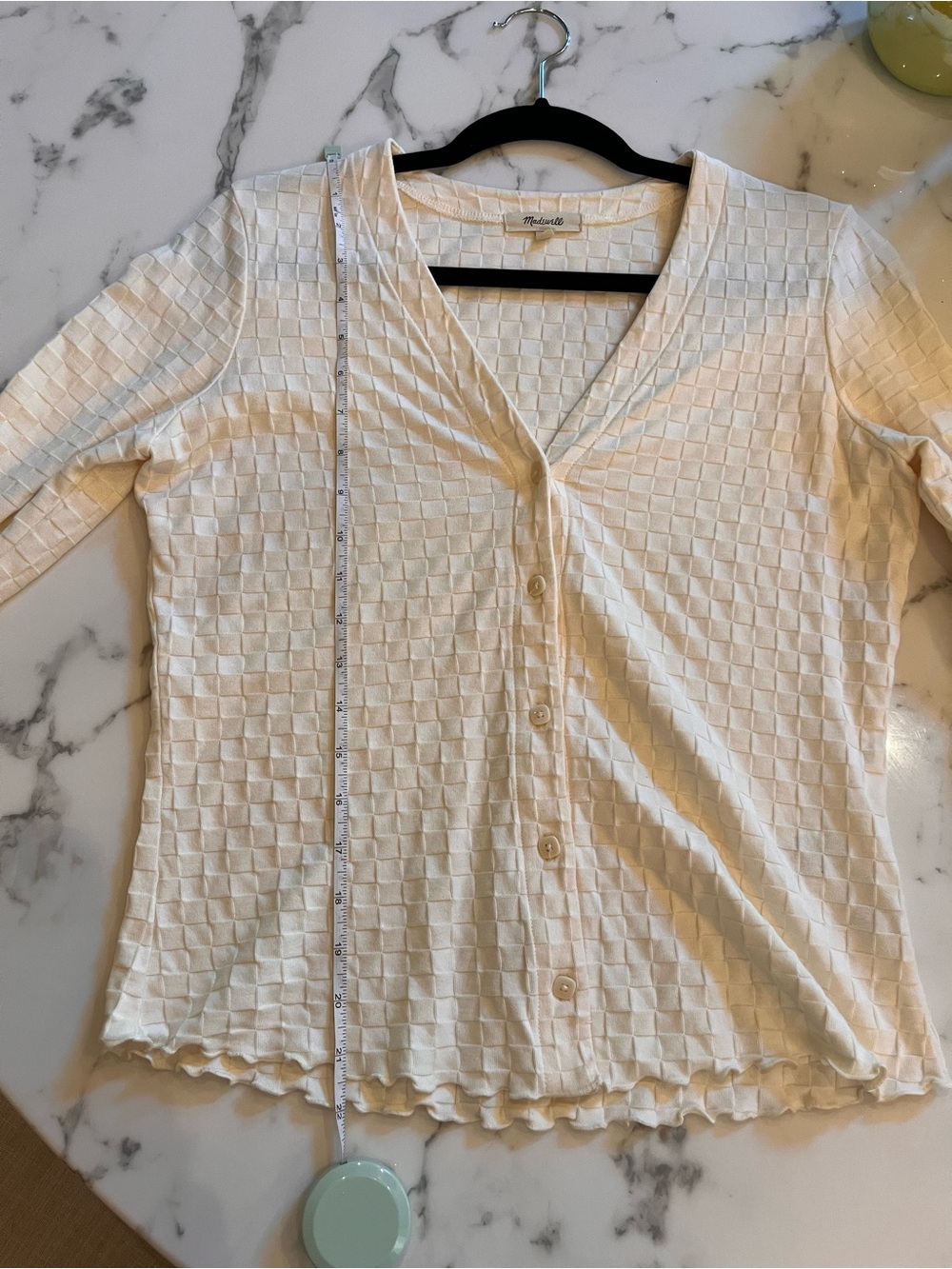 Madewell Women's Cream Textured Button-Front Top - Picture 8 of 8